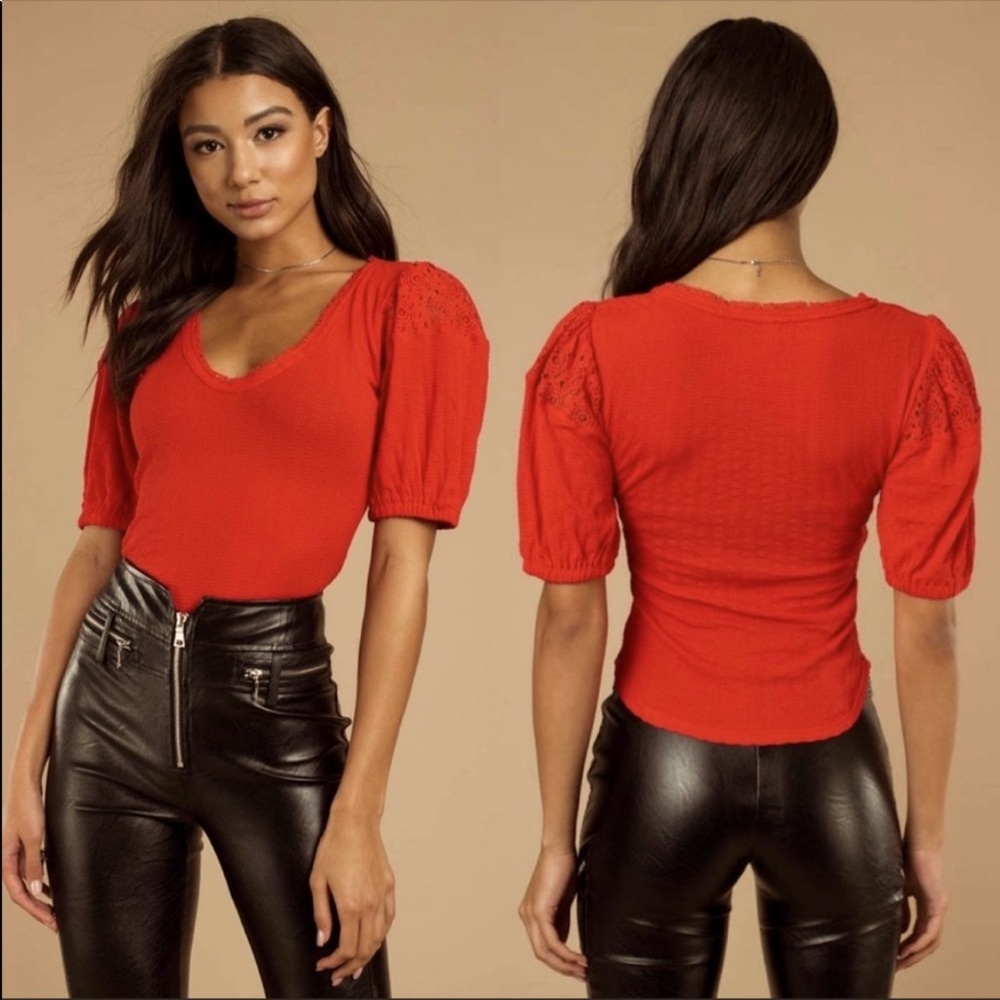 Free People Puff Sleeve Top Perfect for the Holidays!